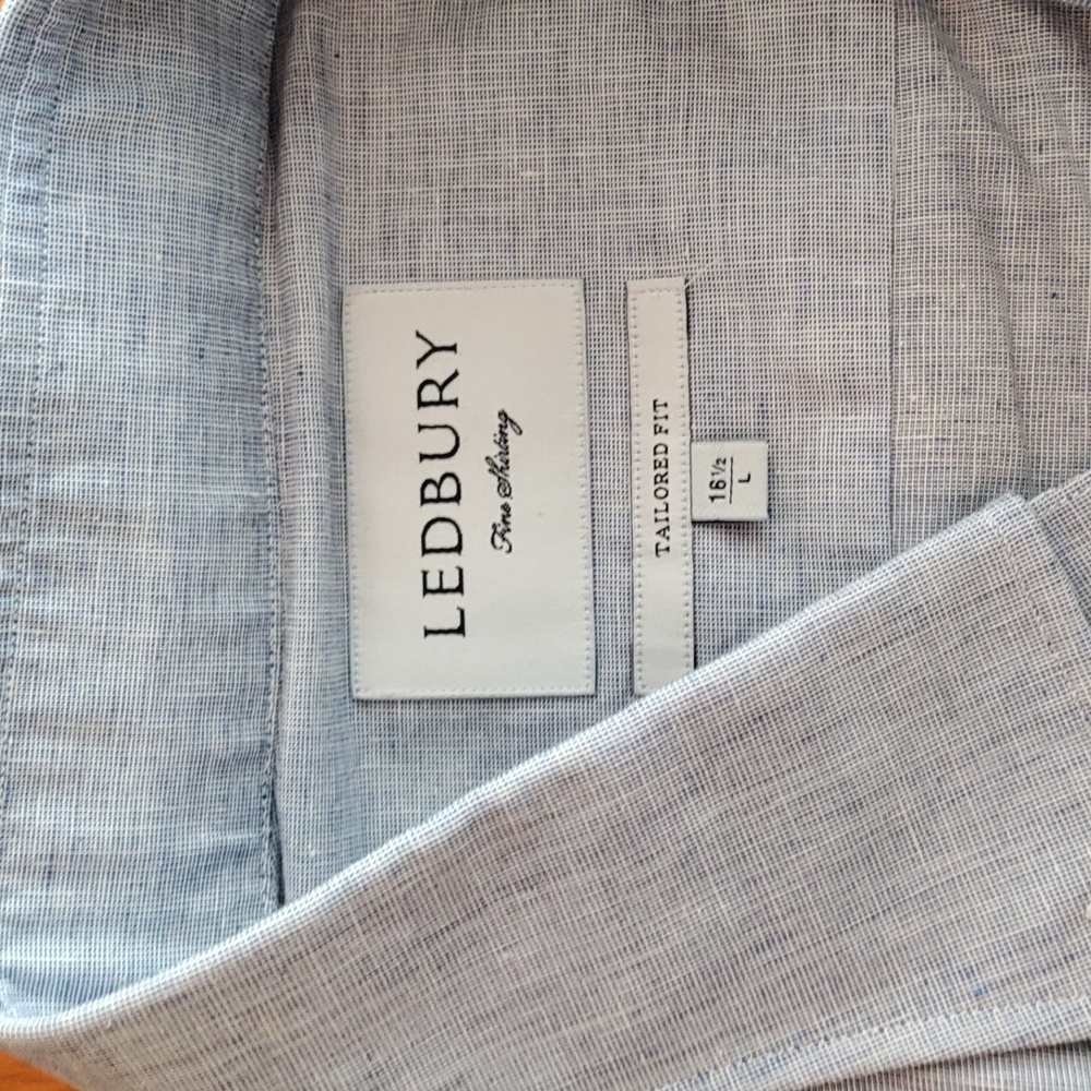 Ledbury blue linen blend short sleeve - Picture 5 of 7